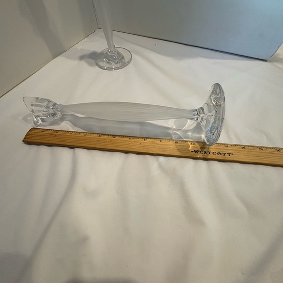 Elegant Glass Candle Holders Set of 2 Mikasa Tulip Crystal candle Holders - Picture 7 of 10